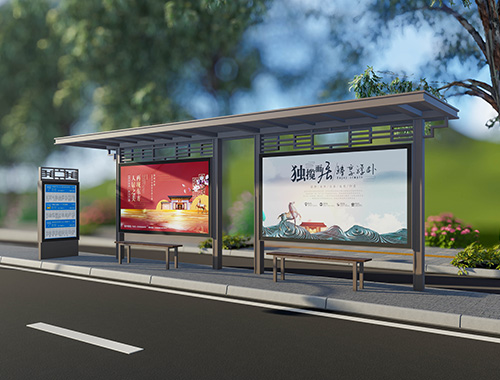 廠家定制甘肅新現(xiàn)代仿古公交站臺候車亭